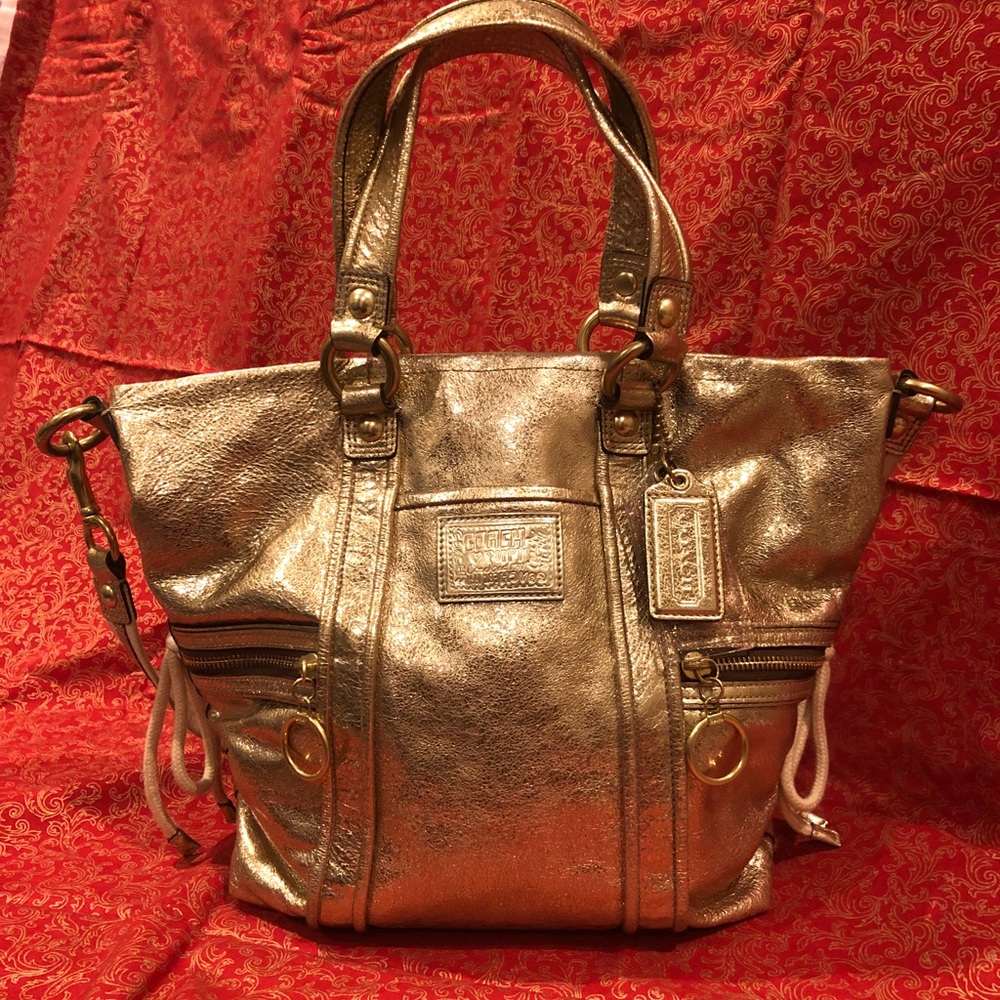 Coach Poppy Gold Hobo Bag